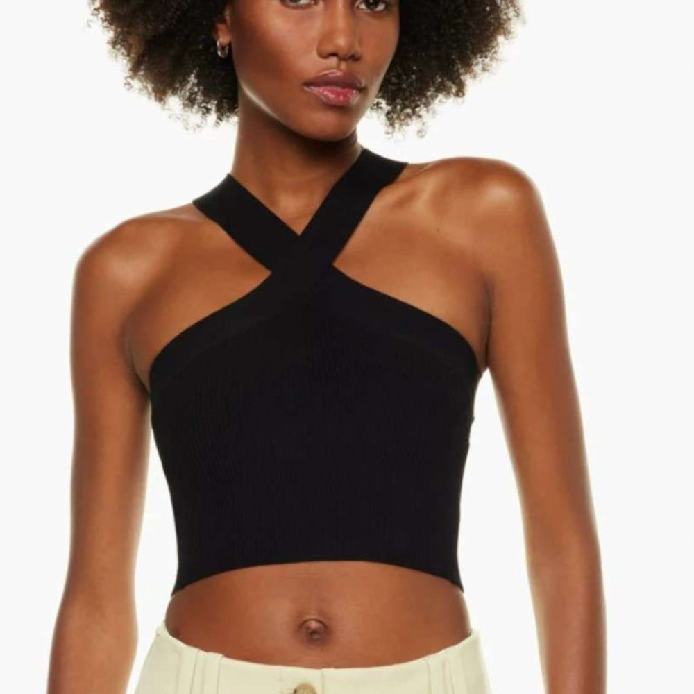 NWT Babaton Sculpt Knit Criss Cross Cropped Tank